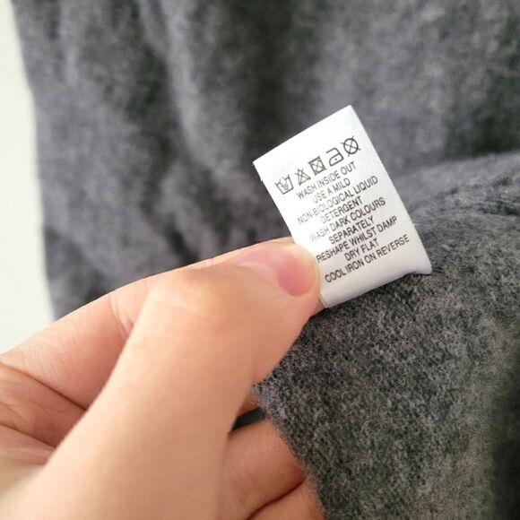 Celtic & Co 100% Supersoft Lambs Wool Knit Midi Sweater Dress Derby Gray L - Picture 6 of 9